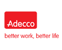 Das Logo von der Adecco Germany Holding, mit dem Zusatz "better work, better life" für Personaldienstleistungen. Ein Kunde von Userfriend Usability Agentur, auf userfriend.de